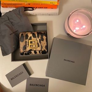 Brand New Balenciaga Leopard print Tri-Fold wallet